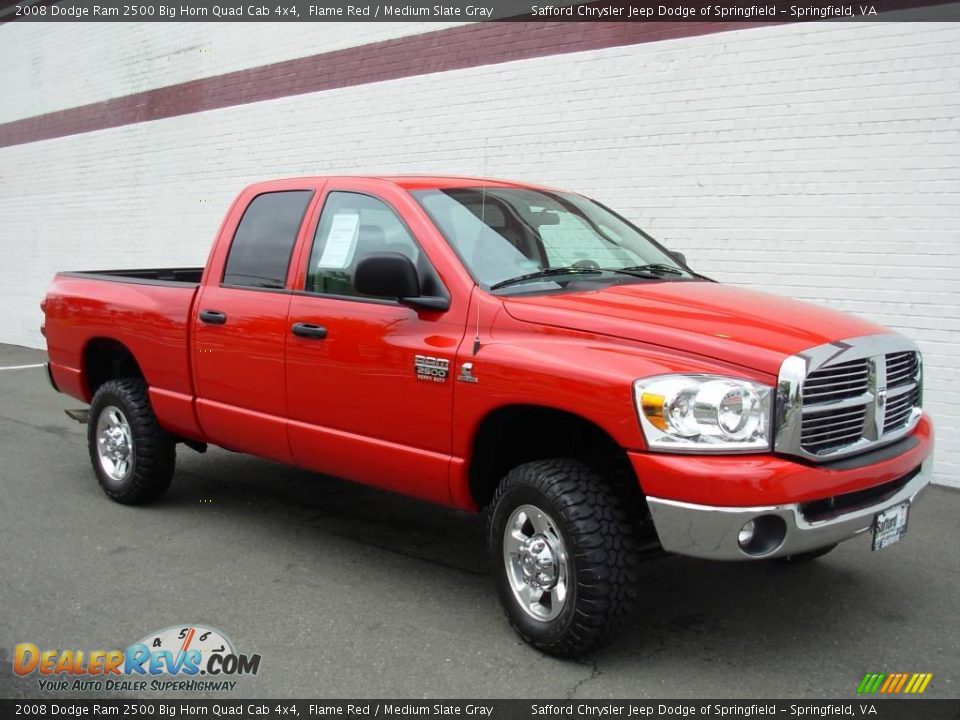 2008 Dodge Ram 2500 Big Horn Quad Cab 4x4 Flame Red / Medium Slate Gray Photo #7