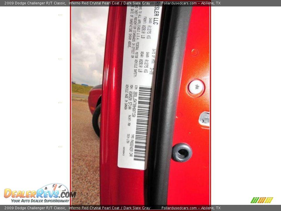 2009 Dodge Challenger R/T Classic Inferno Red Crystal Pearl Coat / Dark Slate Gray Photo #16