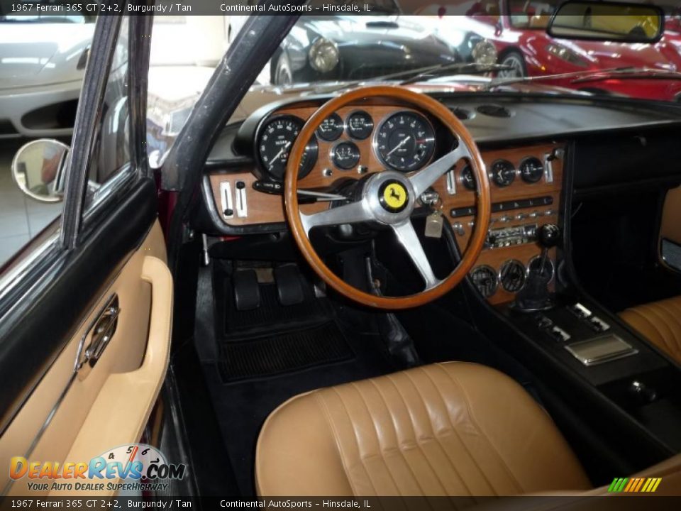1967 Ferrari 365 GT 2+2 Burgundy / Tan Photo #14
