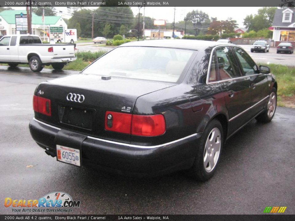 2000 Audi A8 4.2 quattro Ebony Black Pearl / Caramel Photo #2