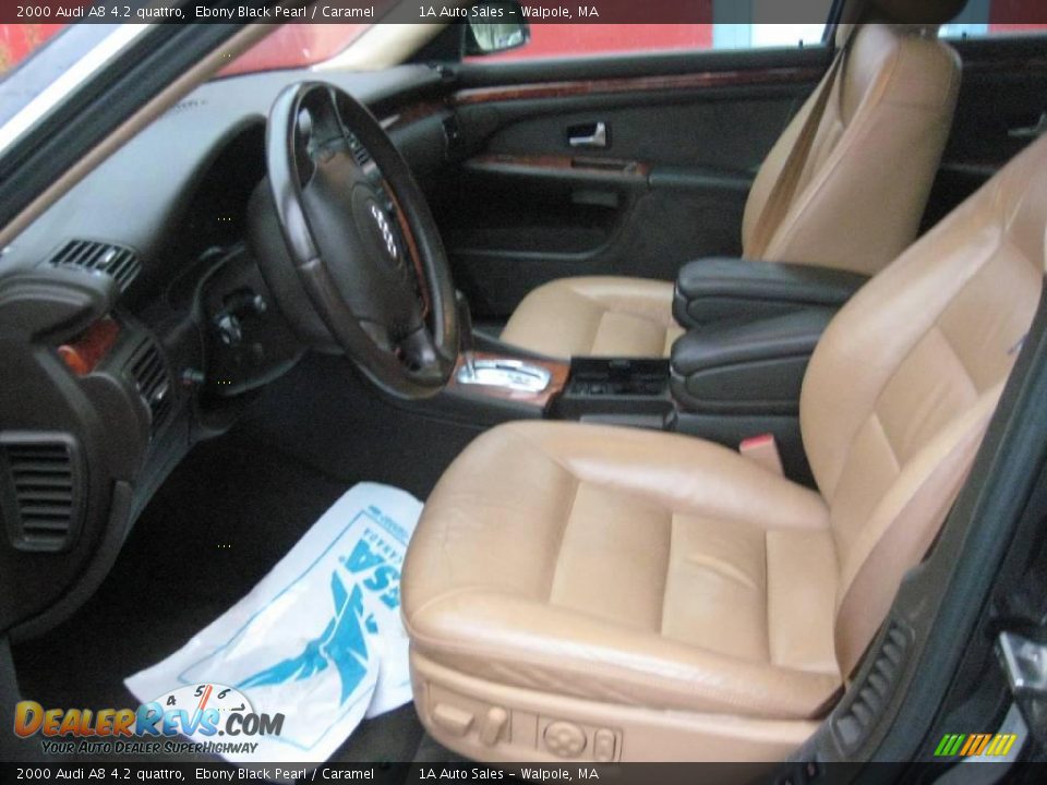 2000 Audi A8 4.2 quattro Ebony Black Pearl / Caramel Photo #3