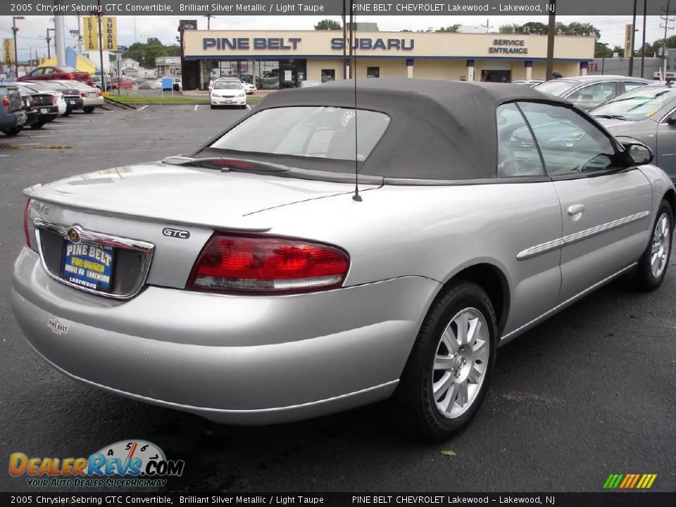2005 Chrysler Sebring GTC Convertible Brilliant Silver Metallic / Light Taupe Photo #4