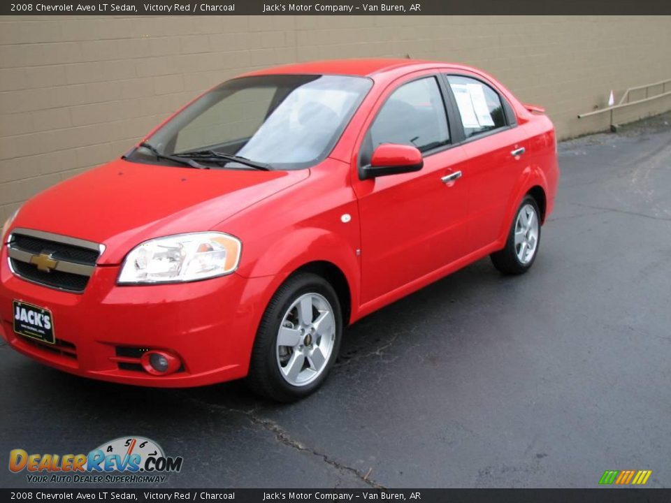 2008 Chevrolet Aveo LT Sedan Victory Red / Charcoal Photo #2