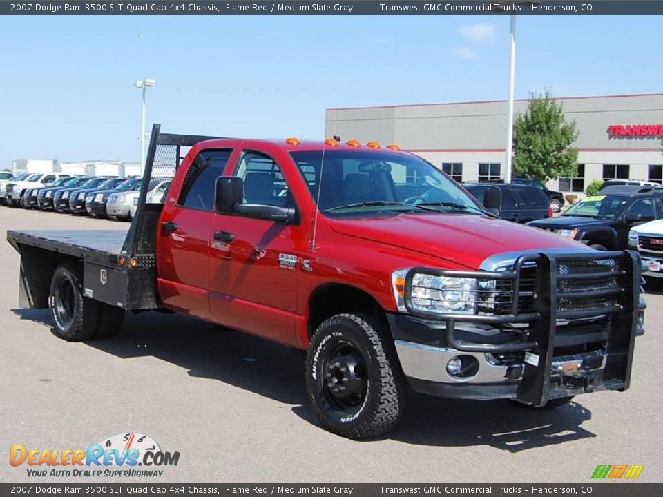 2007 Dodge Ram 3500 SLT Quad Cab 4x4 Chassis Flame Red / Medium Slate Gray Photo #1