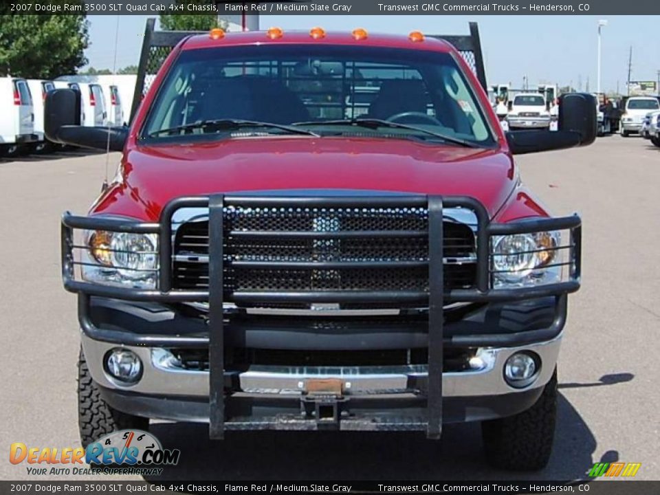 2007 Dodge Ram 3500 SLT Quad Cab 4x4 Chassis Flame Red / Medium Slate Gray Photo #2