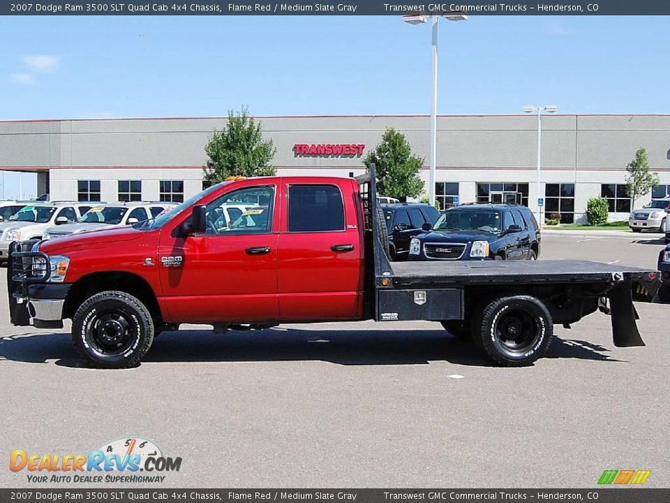 2007 Dodge Ram 3500 SLT Quad Cab 4x4 Chassis Flame Red / Medium Slate Gray Photo #4