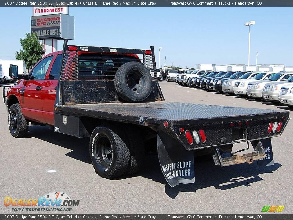 2007 Dodge Ram 3500 SLT Quad Cab 4x4 Chassis Flame Red / Medium Slate Gray Photo #5