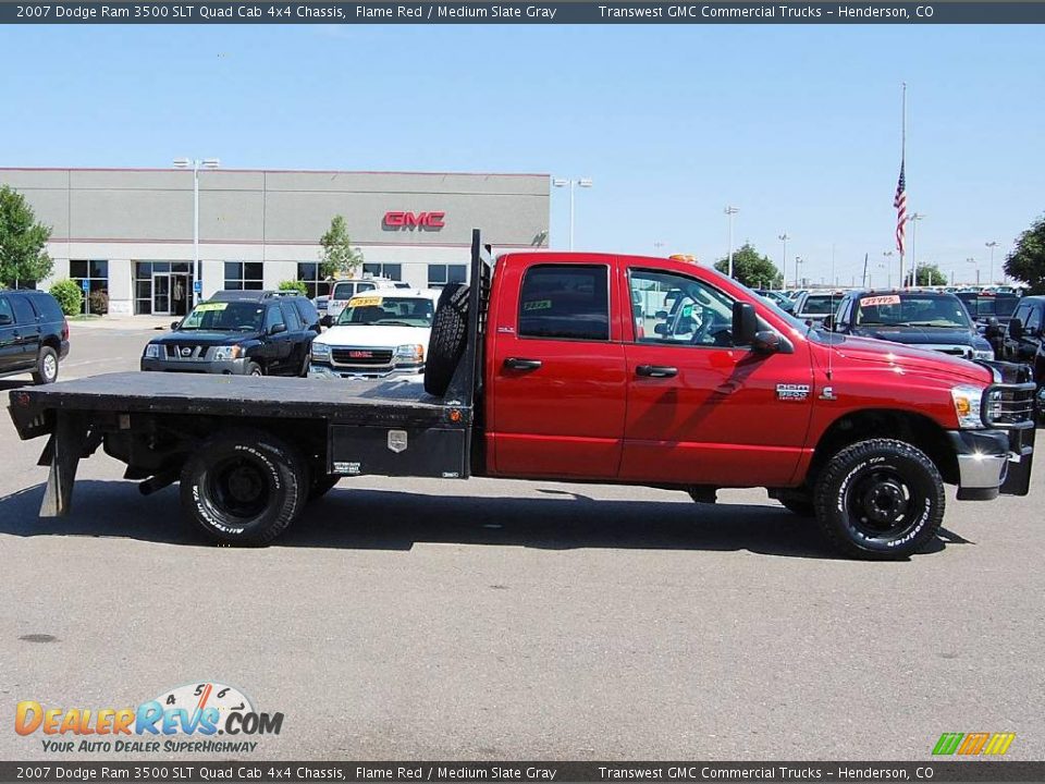 2007 Dodge Ram 3500 SLT Quad Cab 4x4 Chassis Flame Red / Medium Slate Gray Photo #9