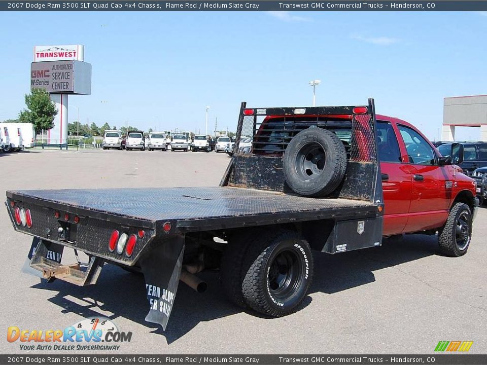 2007 Dodge Ram 3500 SLT Quad Cab 4x4 Chassis Flame Red / Medium Slate Gray Photo #10