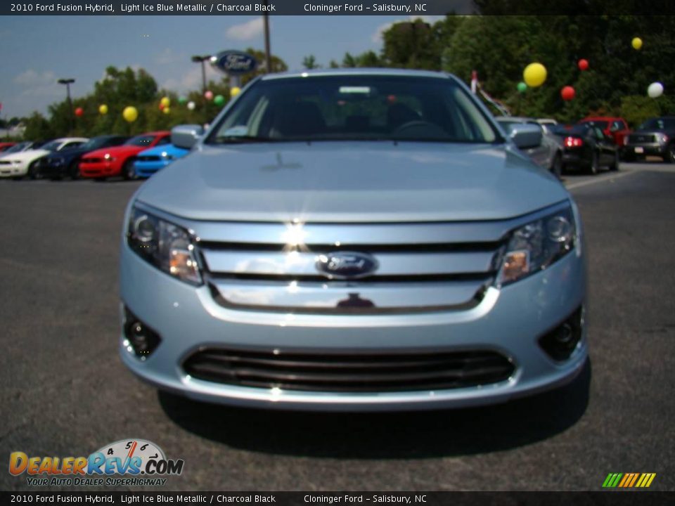 2010 Ford Fusion Hybrid Light Ice Blue Metallic / Charcoal Black Photo #7