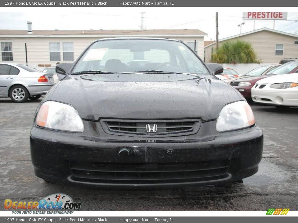 1997 Honda Civic EX Coupe Black Pearl Metallic / Black Photo #2