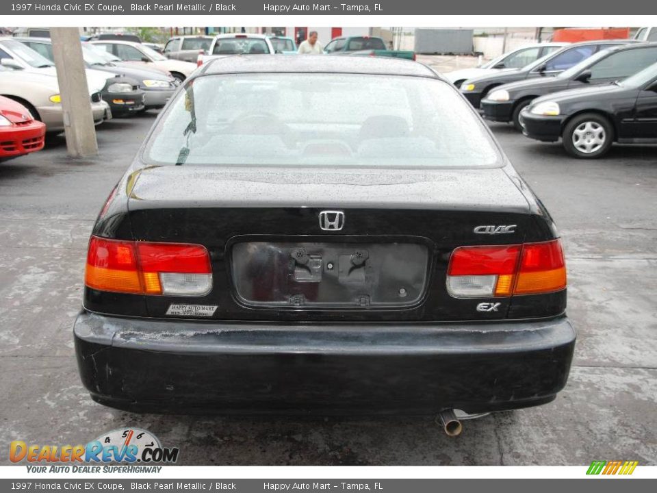 1997 Honda Civic EX Coupe Black Pearl Metallic / Black Photo #6