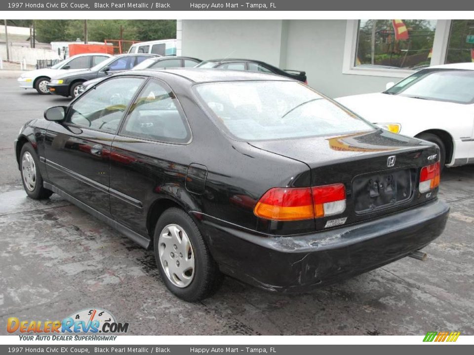 1997 Honda Civic EX Coupe Black Pearl Metallic / Black Photo #7