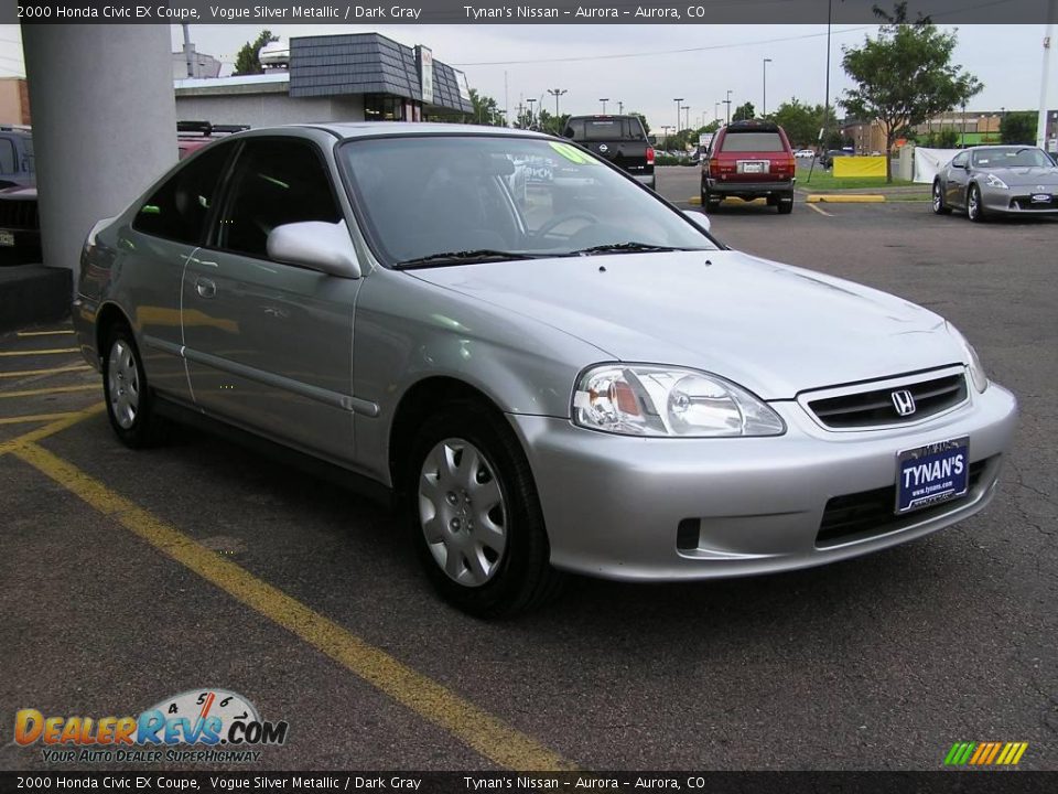 2000 Honda Civic EX Coupe Vogue Silver Metallic / Dark Gray Photo #3