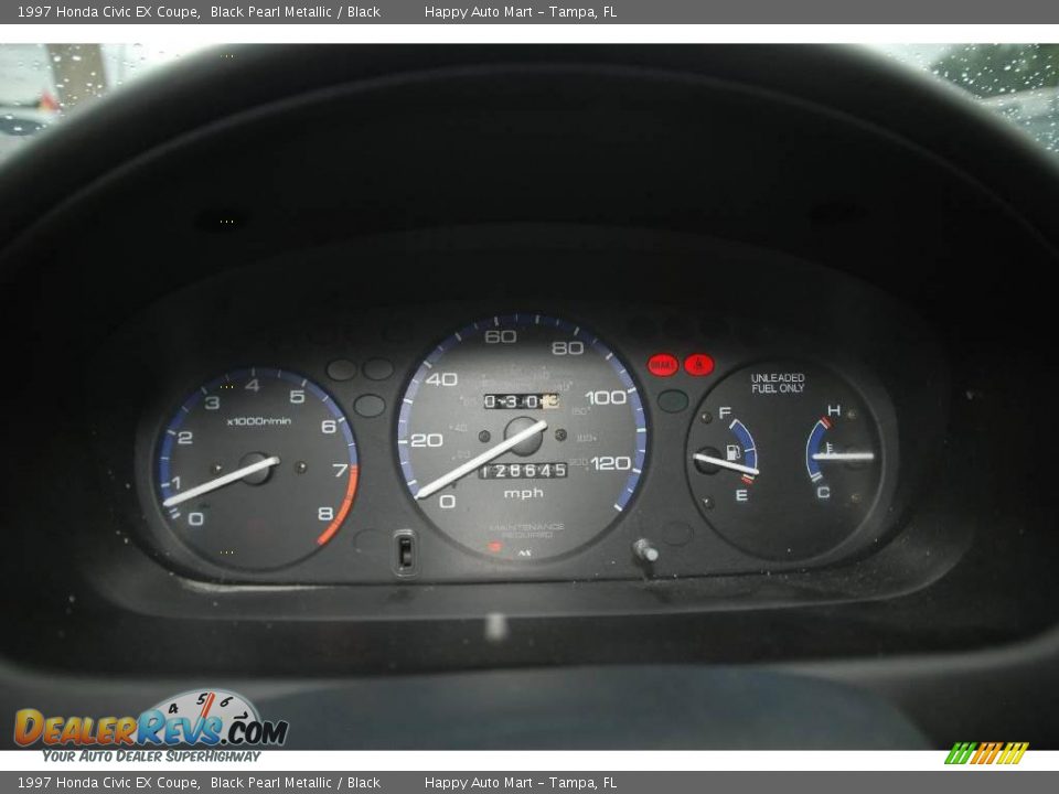 1997 Honda Civic EX Coupe Black Pearl Metallic / Black Photo #10