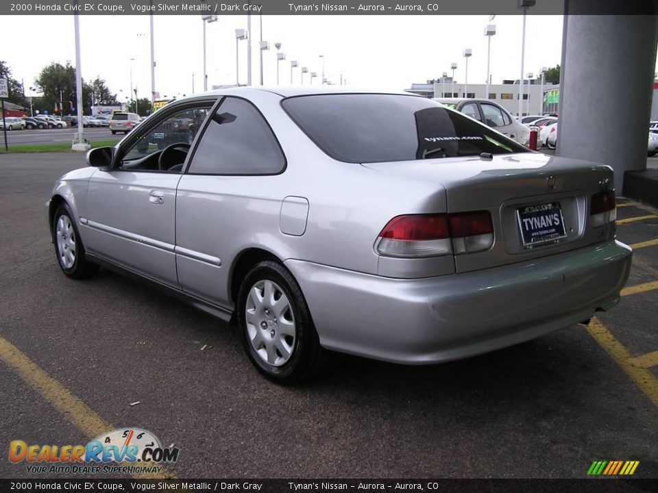 2000 Honda Civic EX Coupe Vogue Silver Metallic / Dark Gray Photo #4