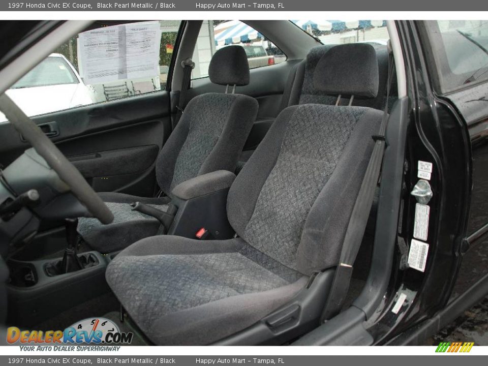 1997 Honda Civic EX Coupe Black Pearl Metallic / Black Photo #11
