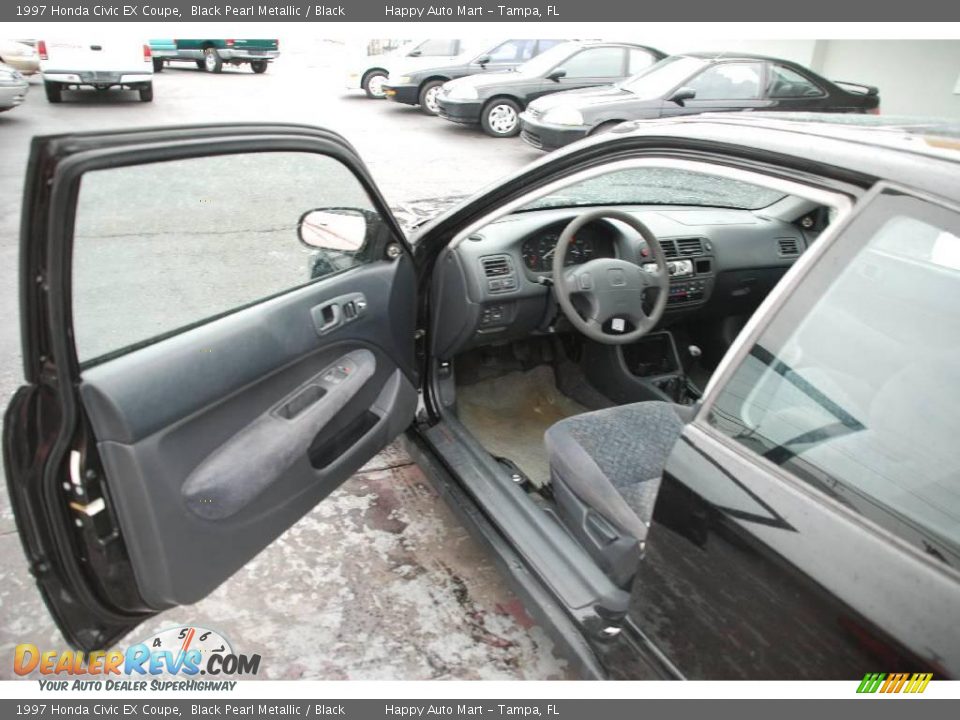 1997 Honda Civic EX Coupe Black Pearl Metallic / Black Photo #12