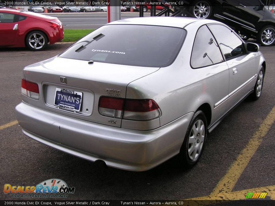 2000 Honda Civic EX Coupe Vogue Silver Metallic / Dark Gray Photo #6