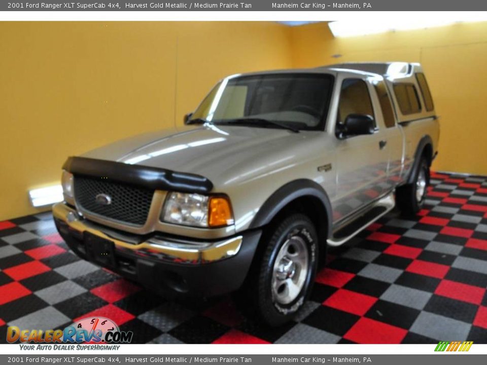 2001 Ford Ranger XLT SuperCab 4x4 Harvest Gold Metallic / Medium Prairie Tan Photo #3