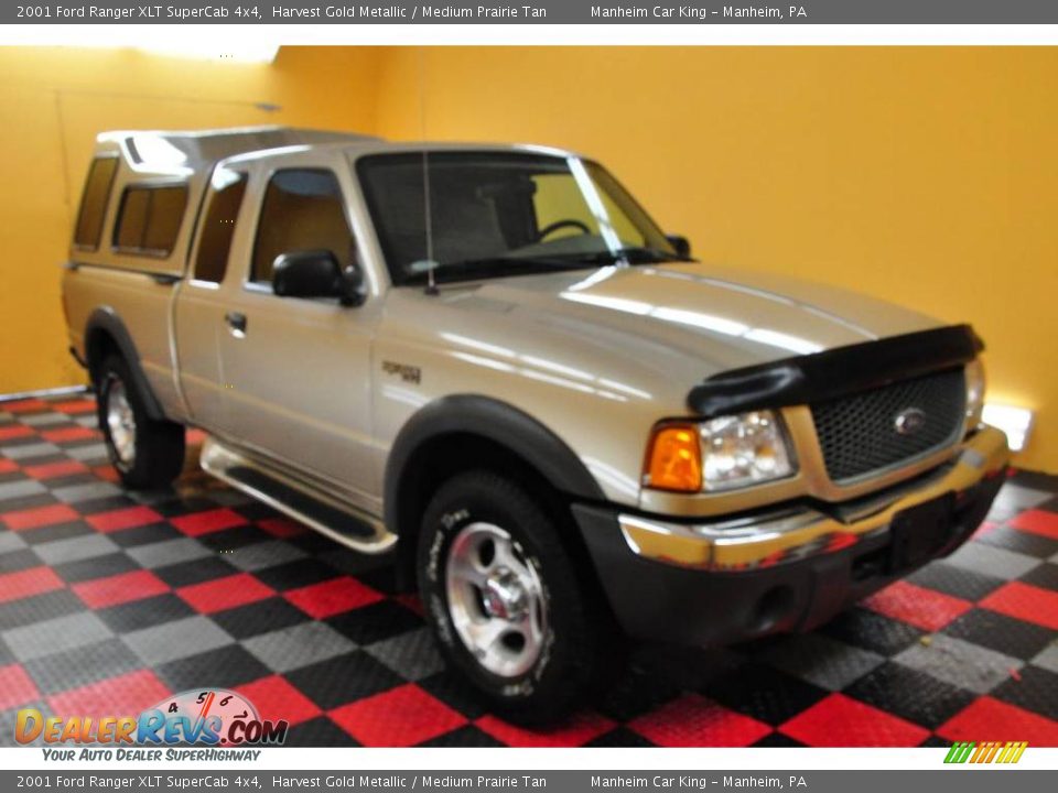2001 Ford Ranger XLT SuperCab 4x4 Harvest Gold Metallic / Medium Prairie Tan Photo #18