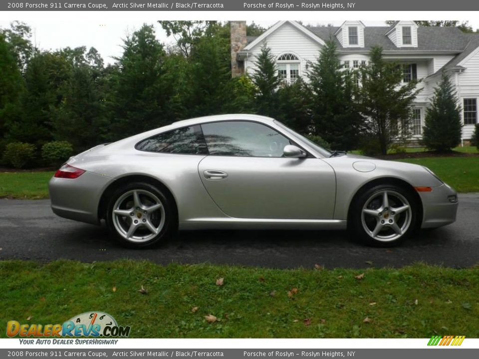 2008 Porsche 911 Carrera Coupe Arctic Silver Metallic / Black/Terracotta Photo #7