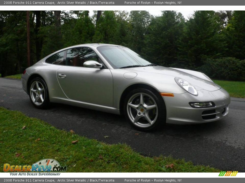 2008 Porsche 911 Carrera Coupe Arctic Silver Metallic / Black/Terracotta Photo #8