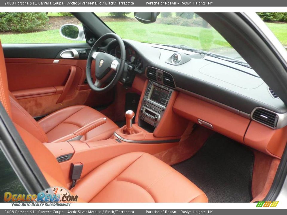 Black/Terracotta Interior - 2008 Porsche 911 Carrera Coupe Photo #11