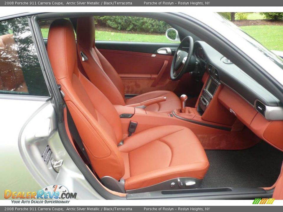 Black/Terracotta Interior - 2008 Porsche 911 Carrera Coupe Photo #12