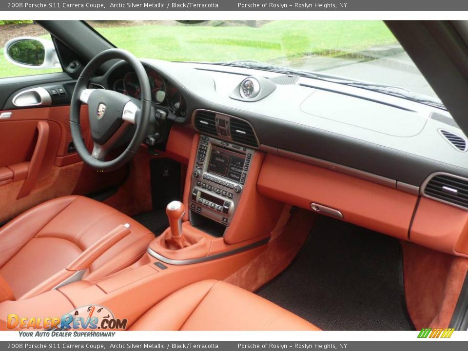 2008 Porsche 911 Carrera Coupe Arctic Silver Metallic / Black/Terracotta Photo #14