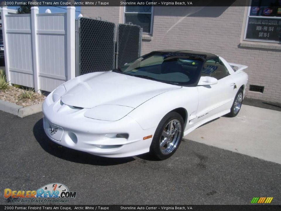 2000 Pontiac Firebird Trans Am Coupe Arctic White / Taupe Photo #2