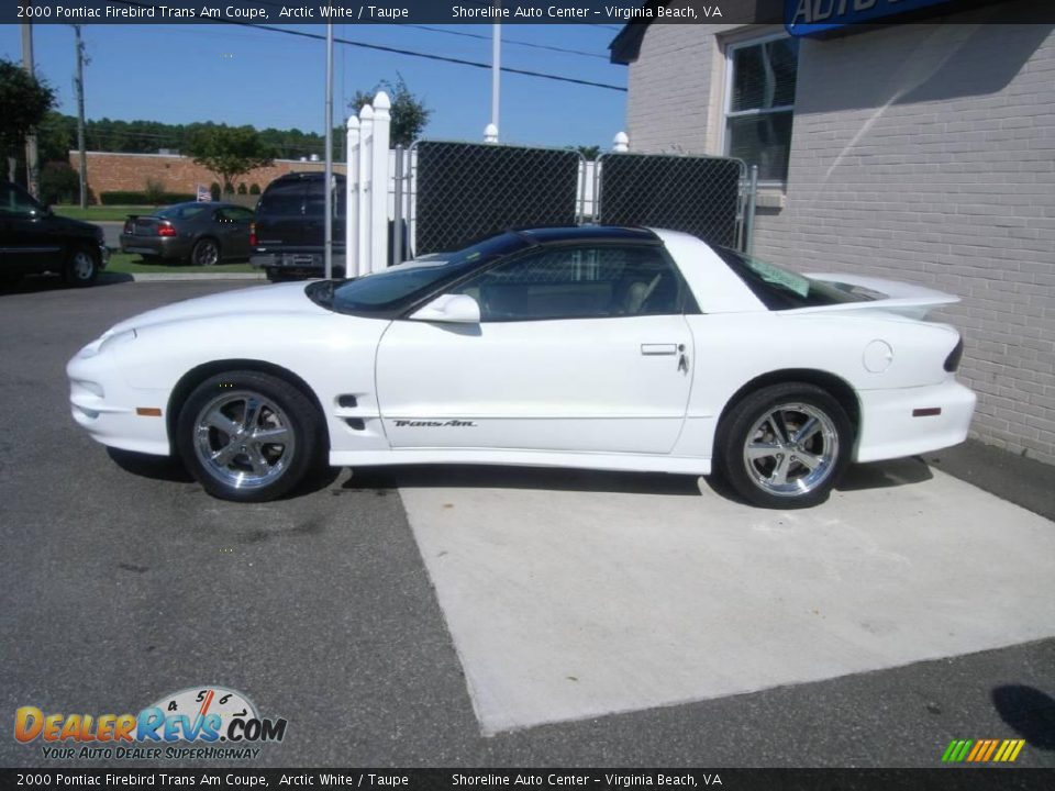 2000 Pontiac Firebird Trans Am Coupe Arctic White / Taupe Photo #3