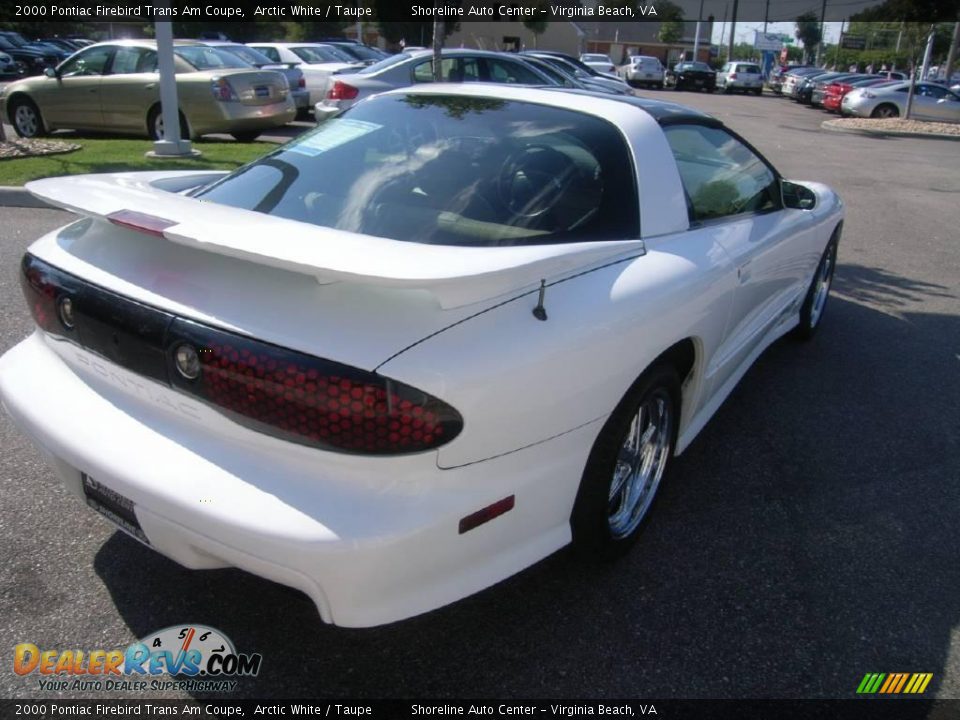2000 Pontiac Firebird Trans Am Coupe Arctic White / Taupe Photo #6