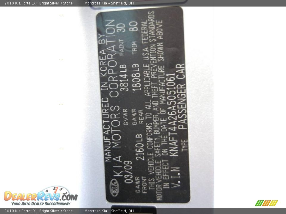 2010 Kia Forte LX Bright Silver / Stone Photo #27