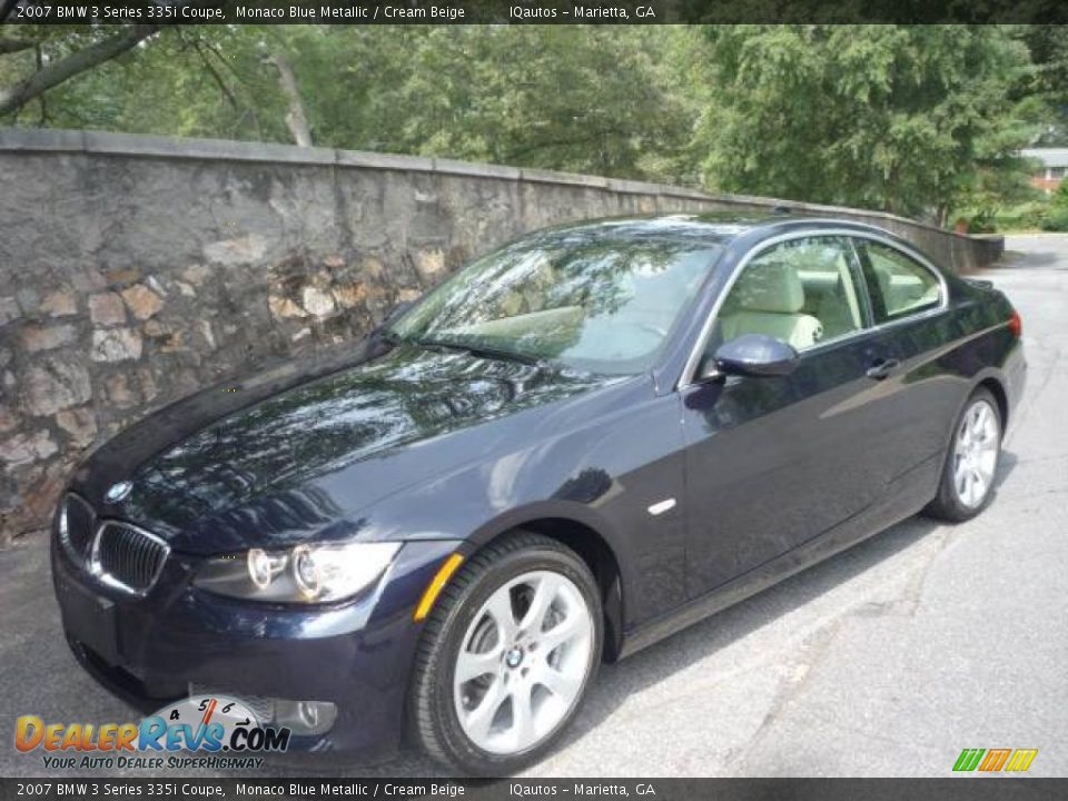 2007 BMW 3 Series 335i Coupe Monaco Blue Metallic / Cream Beige Photo #2