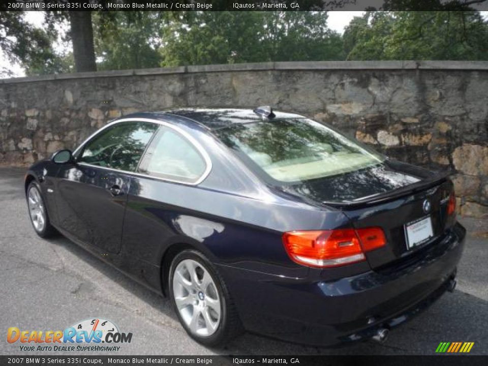 2007 BMW 3 Series 335i Coupe Monaco Blue Metallic / Cream Beige Photo #4