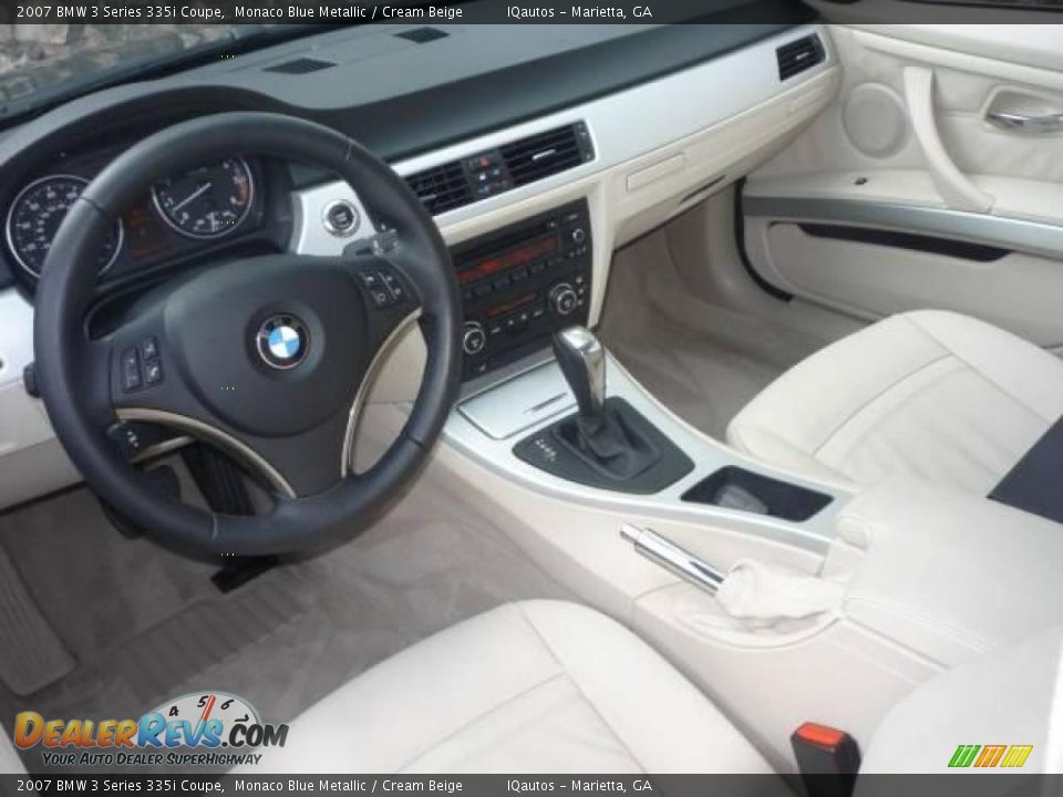 2007 BMW 3 Series 335i Coupe Monaco Blue Metallic / Cream Beige Photo #7