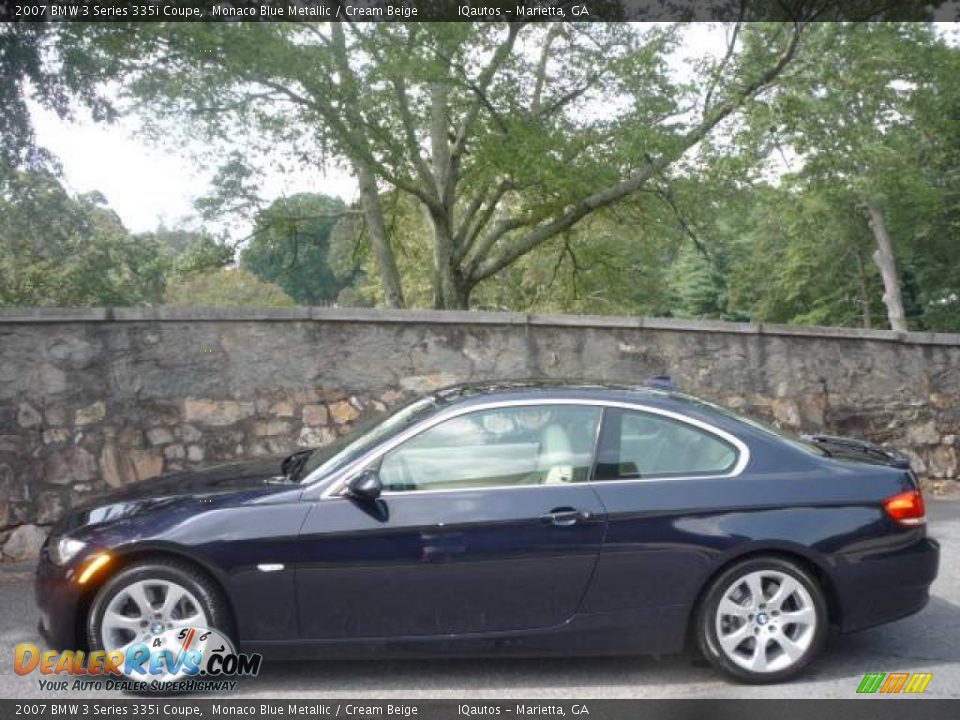 2007 BMW 3 Series 335i Coupe Monaco Blue Metallic / Cream Beige Photo #12