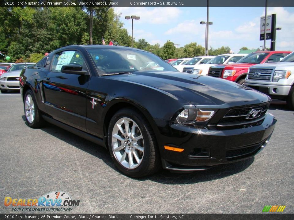 2010 Ford Mustang V6 Premium Coupe Black / Charcoal Black Photo #1