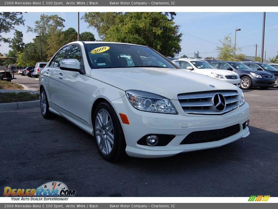 2009 Mercedes-Benz C 300 Sport Arctic White / Black Photo #1