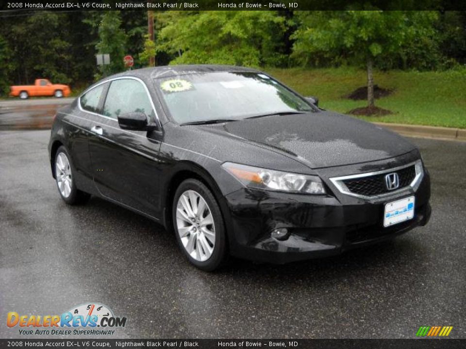 2008 Honda Accord EX-L V6 Coupe Nighthawk Black Pearl / Black Photo #1