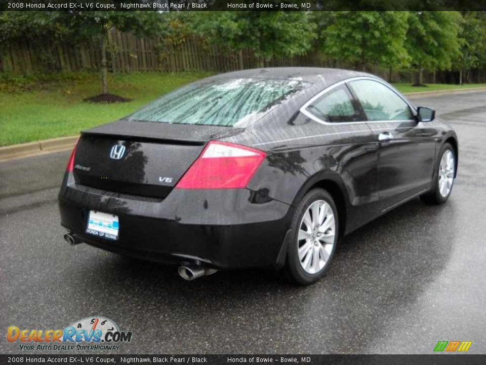 2008 Honda Accord EX-L V6 Coupe Nighthawk Black Pearl / Black Photo #3