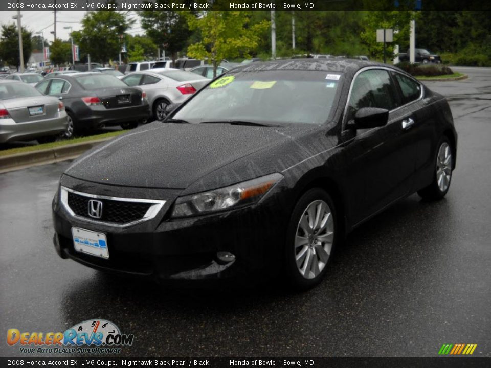 2008 Honda Accord EX-L V6 Coupe Nighthawk Black Pearl / Black Photo #7