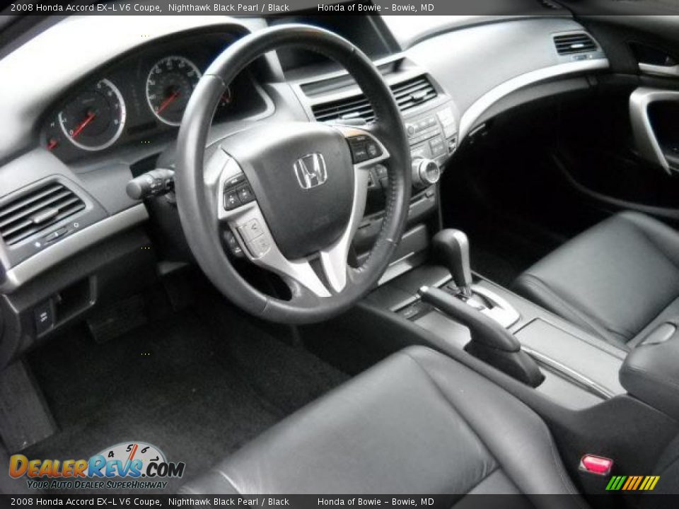 2008 Honda Accord EX-L V6 Coupe Nighthawk Black Pearl / Black Photo #11