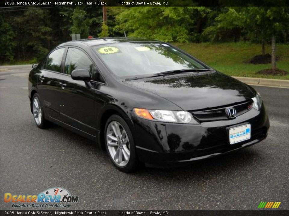 2008 Honda Civic Si Sedan Nighthawk Black Pearl / Black Photo #1