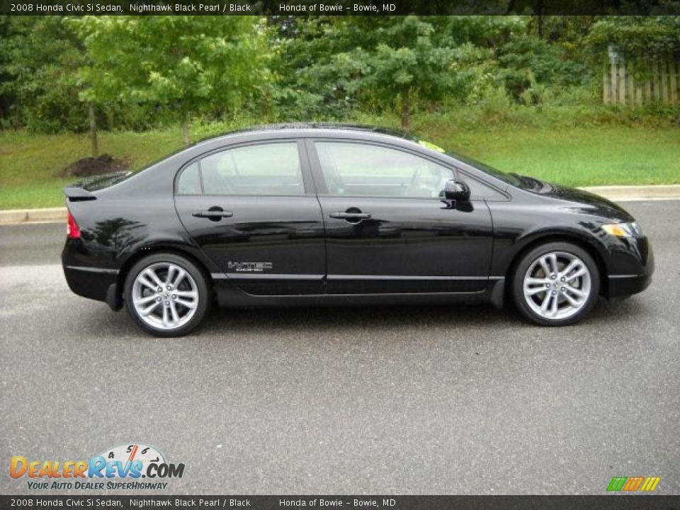 2008 Honda Civic Si Sedan Nighthawk Black Pearl / Black Photo #2
