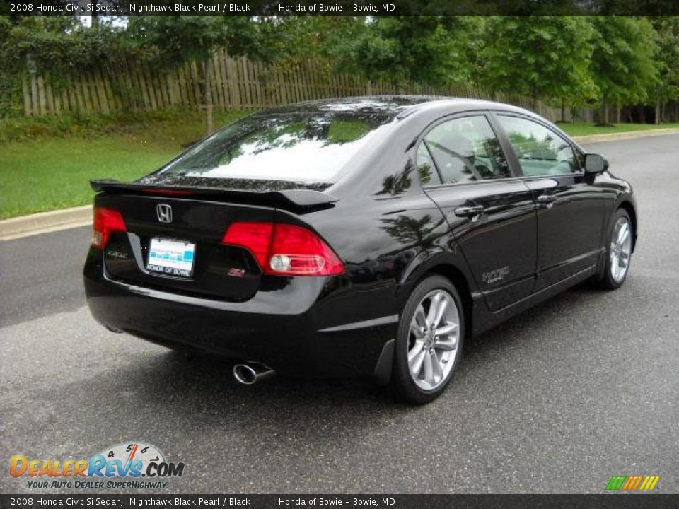 2008 Honda Civic Si Sedan Nighthawk Black Pearl / Black Photo #3