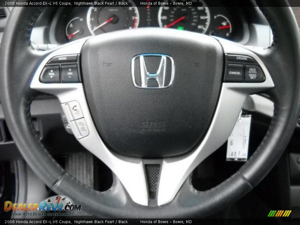 2008 Honda Accord EX-L V6 Coupe Nighthawk Black Pearl / Black Photo #18