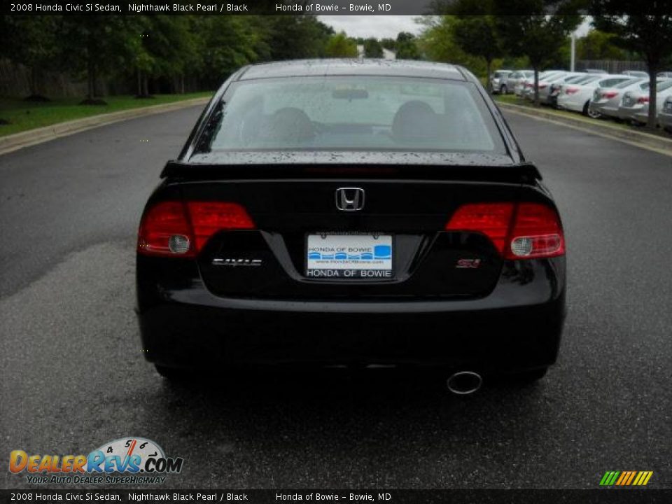 2008 Honda Civic Si Sedan Nighthawk Black Pearl / Black Photo #4