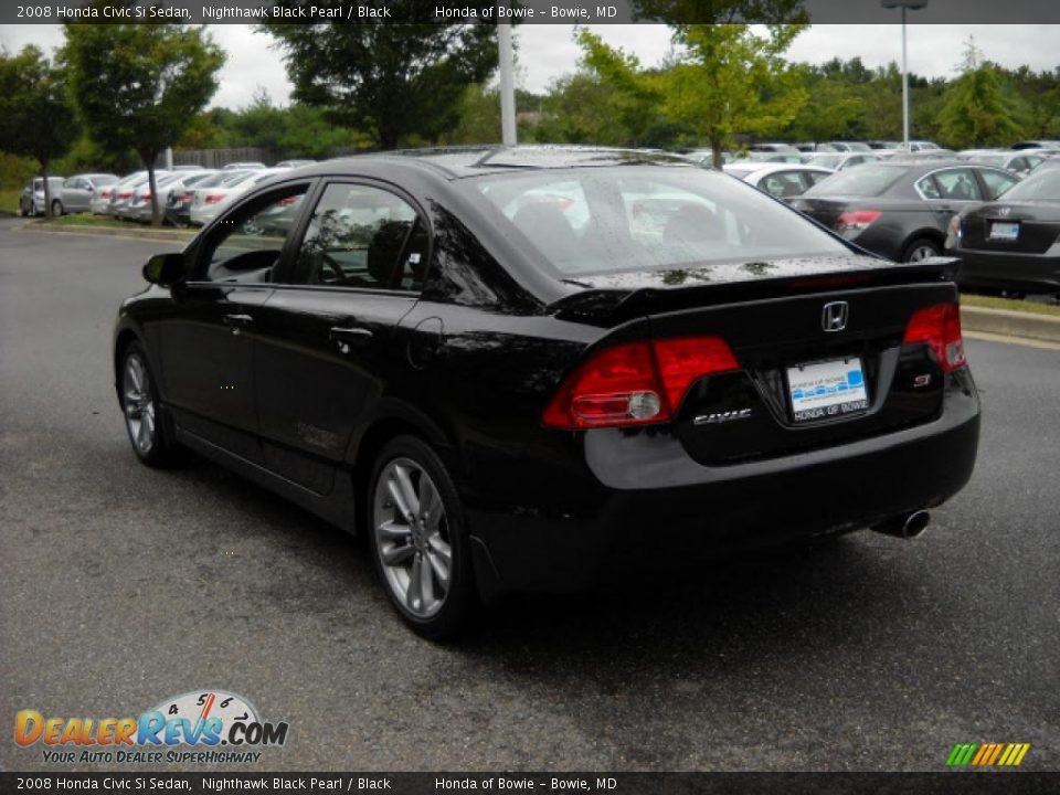 2008 Honda Civic Si Sedan Nighthawk Black Pearl / Black Photo #5